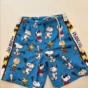EUC - Peanuts Blue and Yellow Cartoon Lacross Character Shorts